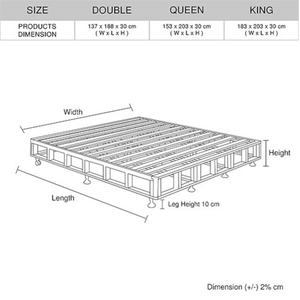 Mattress Base Ensemble Queen Size Solid Slat In Charcoal With Removable Cover Queen Bed Frames