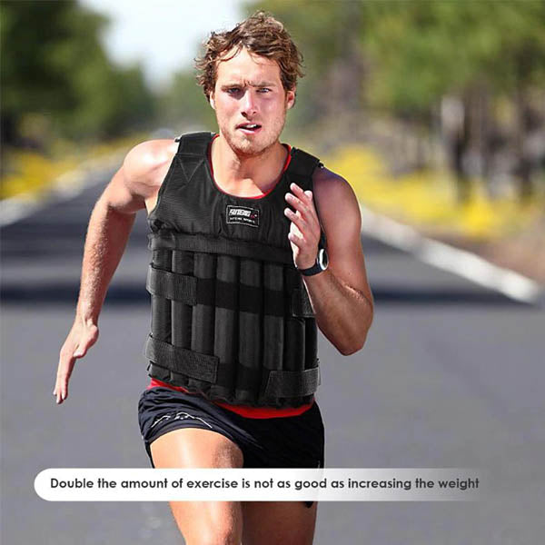 Weighted Vests Max Loading 20Kg Adjustable Weighted Vest Jacket Exercise Boxing Training Waistcoat Invisible Weightloading Sand Clothing Black