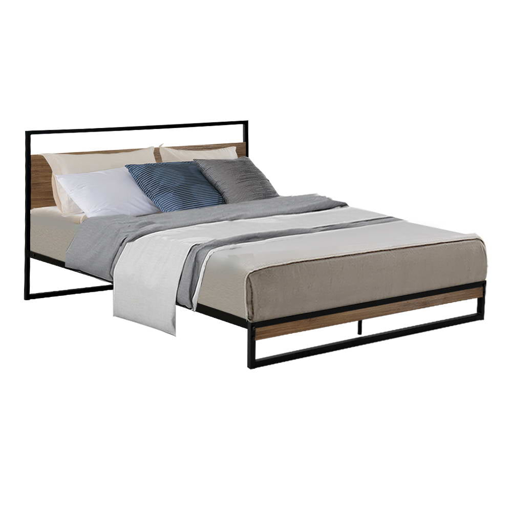 Artiss Metal Bed Frame Double Size Mattress Base Platform Foundation Black Dane Double Bed Frames