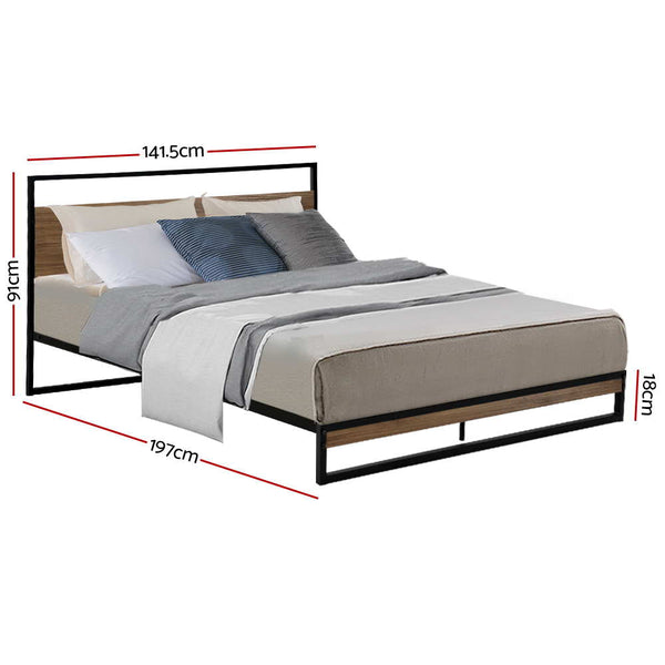 Artiss Metal Bed Frame Double Size Mattress Base Platform Foundation Black Dane Double Bed Frames