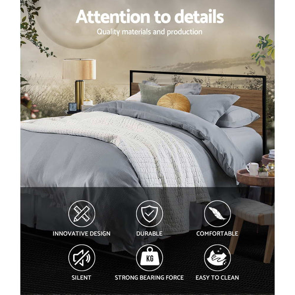 Artiss Metal Bed Frame Double Size Mattress Base Platform Foundation Black Dane Double Bed Frames