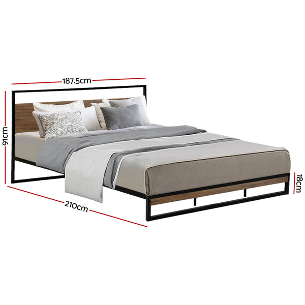 Artiss Metal Bed Frame King Size Mattress Base Platform Foundation Black Dane King Bed Frames