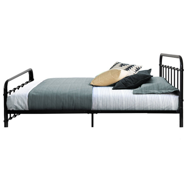 Artiss Leo Metal Bed Frame Double (Black) Double Bed Frames