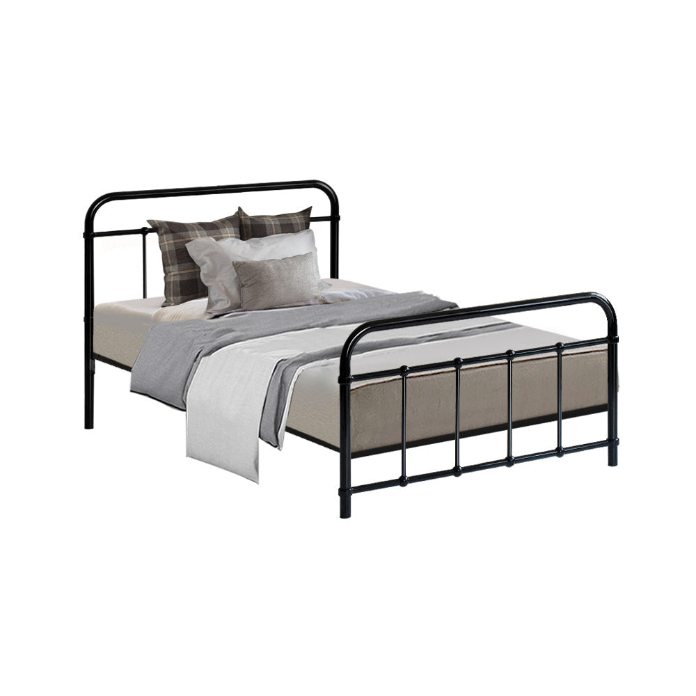 Artiss Leo Metal Bed Frame Single (Black) Single Bed Frames