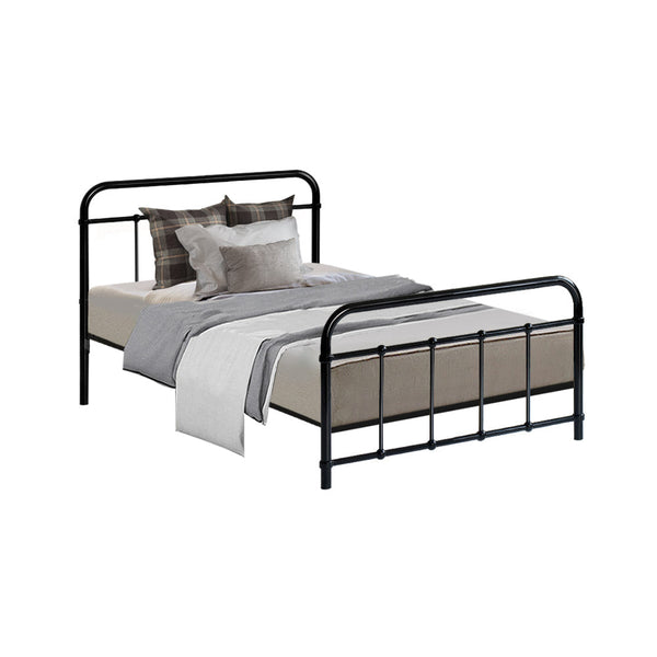 Artiss Leo Metal Bed Frame Single (Black) Single Bed Frames