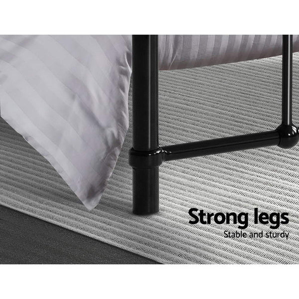 Artiss Leo Metal Bed Frame Single (Black) Single Bed Frames