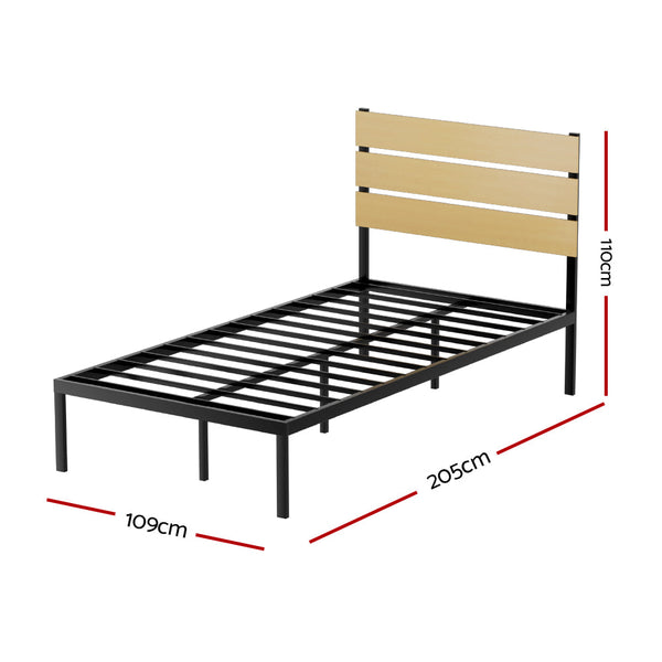 Artiss Bed Frame King Single Size Metal Base Mattress Platform Foundation Paula King Single Bed Frames