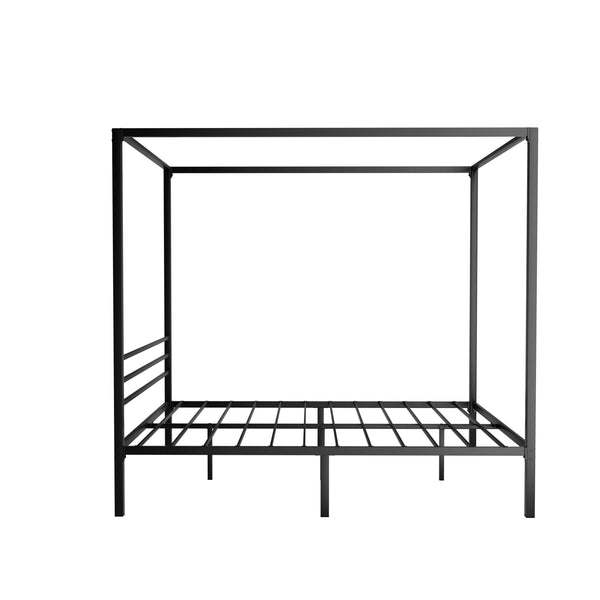 Artiss Bed Frame Metal Four Poster Platform Base Double Size Black Pochy Double Bed Frames