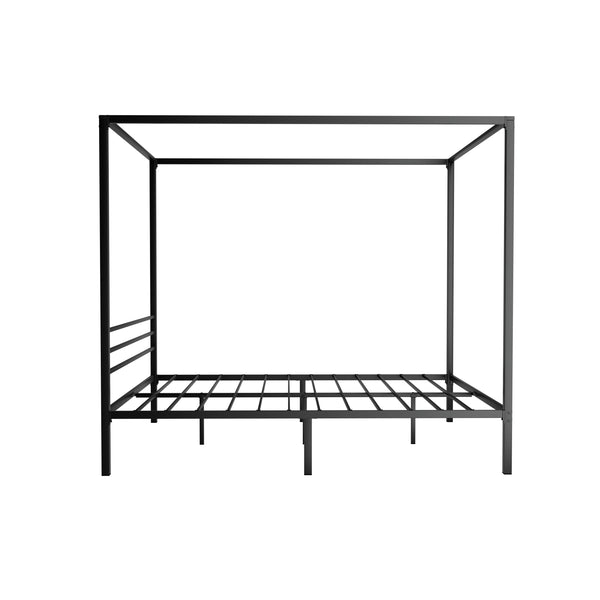 Artiss Bed Frame Metal Four Poster Platform Base Queen Size Black Pochy Queen Bed Frames