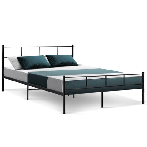 Artiss Metal Bed Frame Queen Size Platform Foundation Mattress Base Sol Black Queen Bed Frames