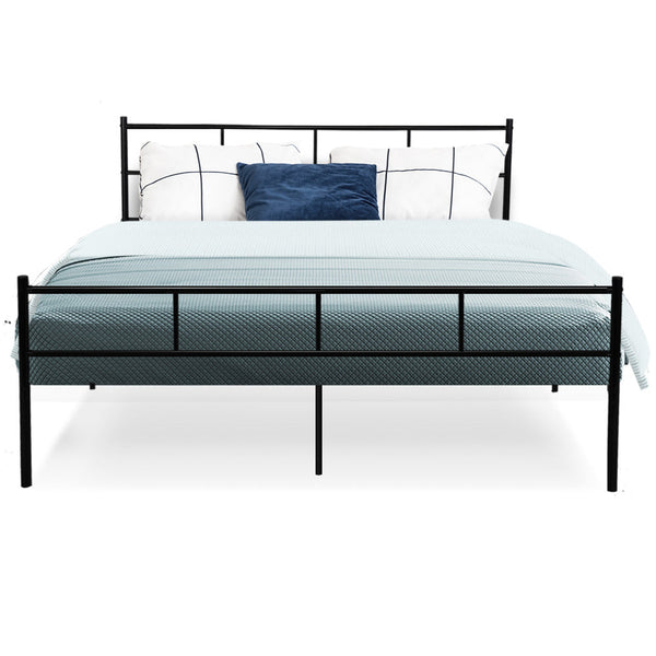 Artiss Metal Bed Frame Queen Size Platform Foundation Mattress Base Sol Black Queen Bed Frames
