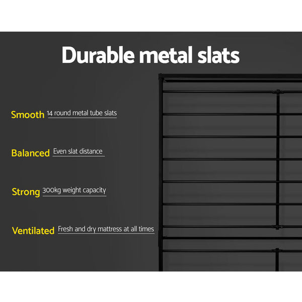 Artiss Metal Bed Frame Queen Size Platform Foundation Mattress Base Sol Black Queen Bed Frames