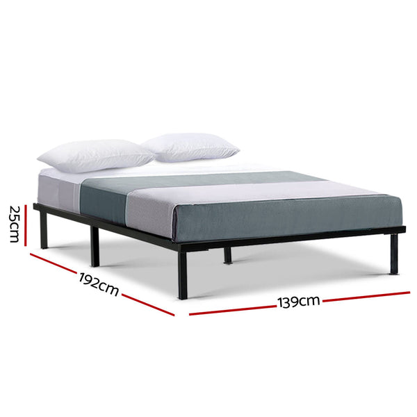 Artiss Metal Bed Frame Double Size Mattress Base Platform Black Ted Double Bed Frames
