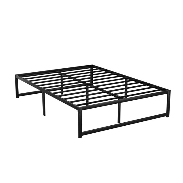 Artiss Bed Frame Metal Platform Double Size Base Mattress Black Tino Double Bed Frames