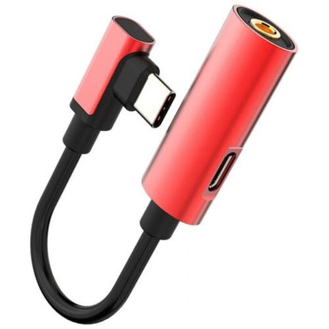 Ca 546 Type Male To Female 3.5Mm Audio Charging Adapter Red