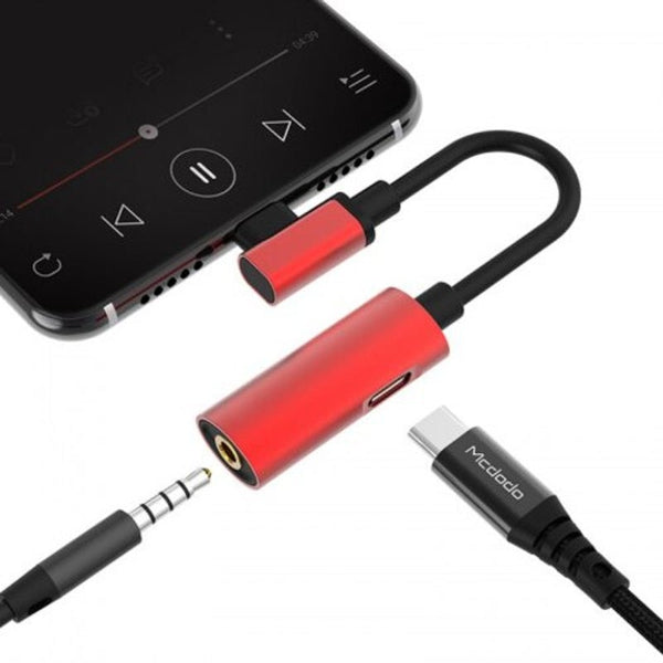 Ca 546 Type Male To Female 3.5Mm Audio Charging Adapter Red