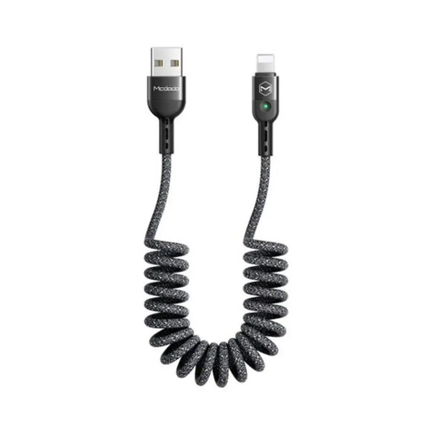 Ca 642 Spring Qc3.0 / 4.0 Usb Charge Data Cable 1.8M Gray 8Pin