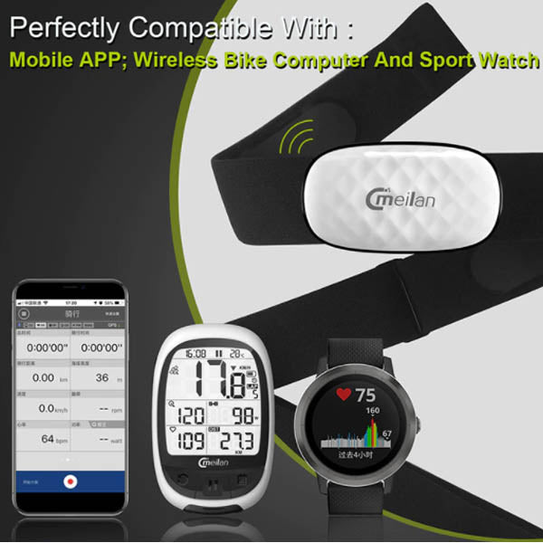 C5 Sports Fitness Pedometer Heart Rate Monitor Tracker Ble Antforbike Computer