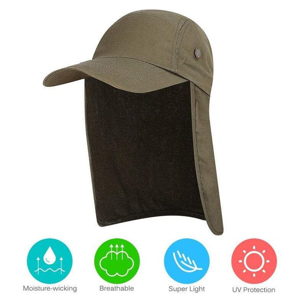 Fishing Tackle Men And Women Sun Protection Cap Army Blue Hats & Headwear