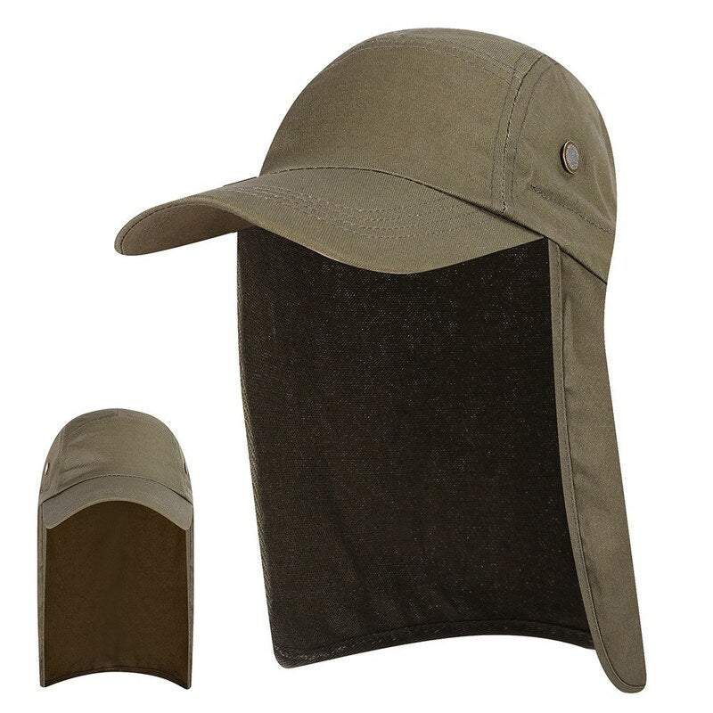 Fishing Tackle Men Women Sun Protection Cap Army Green Hats & Headwear