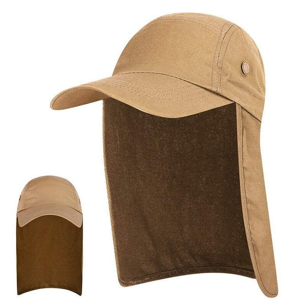Fishing Tackle Men And Women Sun Protection Cap Neck Flap Visor Hat Khaki Hats & Headwear
