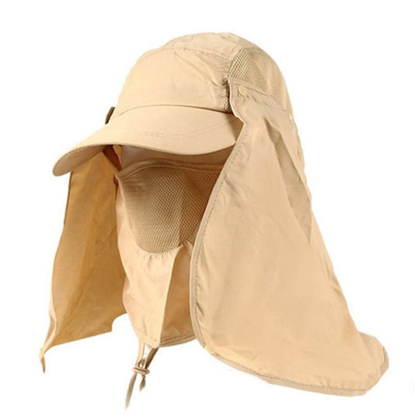 Men Women Outdoor Sun Protection Fishing Hat With Detachable Face Neck Cover Flap Summer Cycling Quick Drying Cap Hats & Headwear