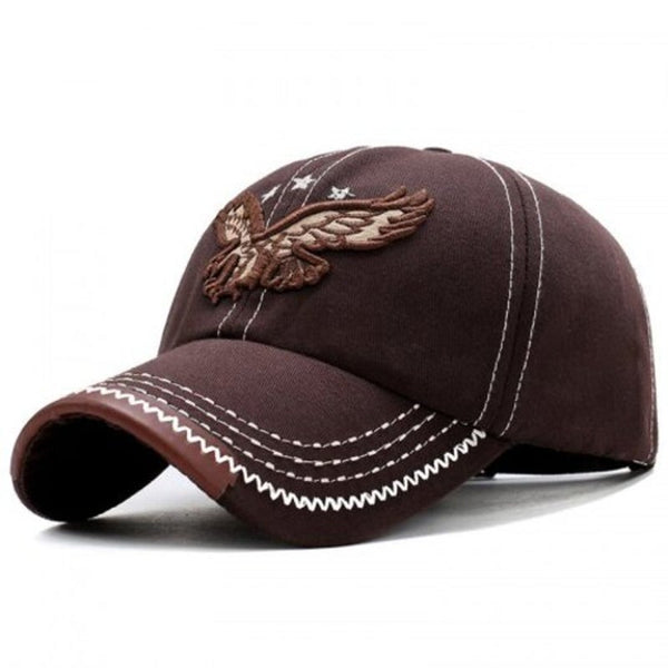 Men Baseball Cap Eagle Embroidery Pattern Outdoor Sun Block Hat Blueberry Hats & Headwear