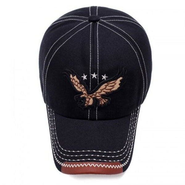Men Baseball Cap Eagle Embroidery Pattern Outdoor Sun Block Hat Blueberry Hats & Headwear