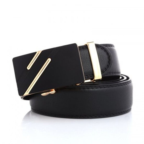 Men Business Fashion Automatic Buckle Belt Gold 105Cm Belts