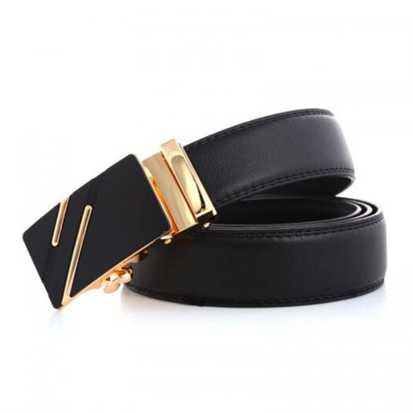 Men Business Fashion Automatic Buckle Belt Gold 105Cm Belts