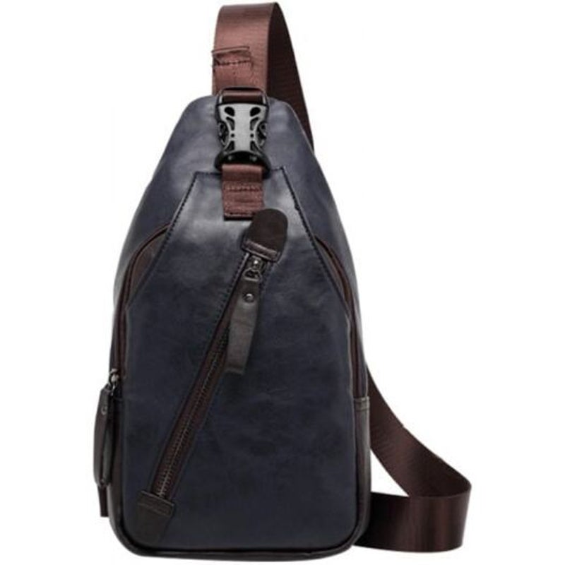 Men Casual Outdoor Diagonal Chest Bag Dark Slate Blue Bags