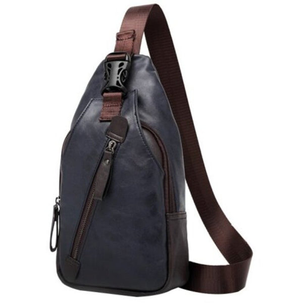 Men Casual Outdoor Diagonal Chest Bag Dark Slate Blue Bags
