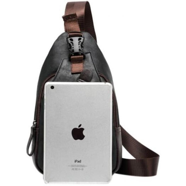 Men Casual Outdoor Diagonal Chest Bag Dark Slate Blue Bags