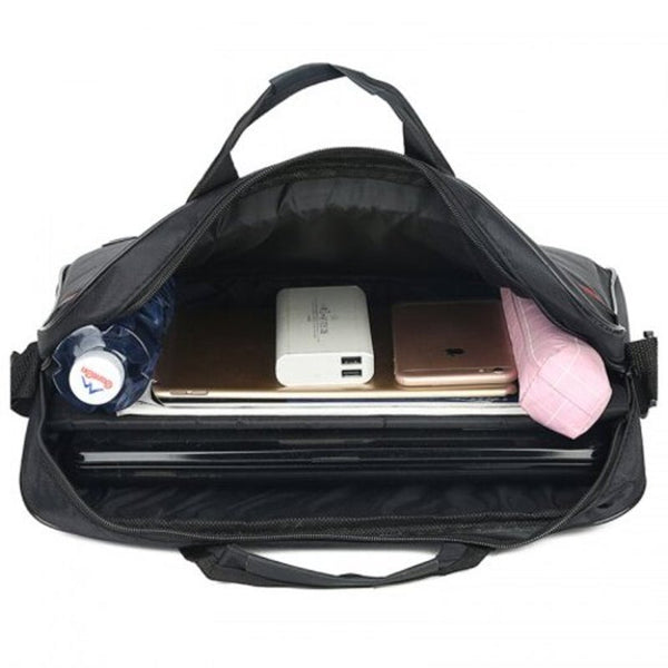 Men Expert Shockproof Computer Crossbody Bag Business Durable Simple Shoulder Pack Black