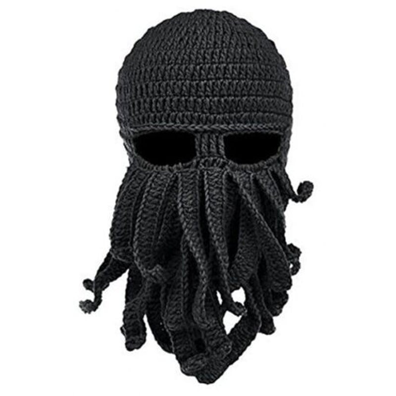 Funny Tentacle Octopus Hat Hand Knitted Crochet Wool Warm Casual Winter Beanie Hats & Headwear