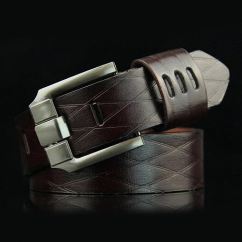 Men Retro Easy Match Locomotive Belt Leisure Business Waistband Coffee Belts