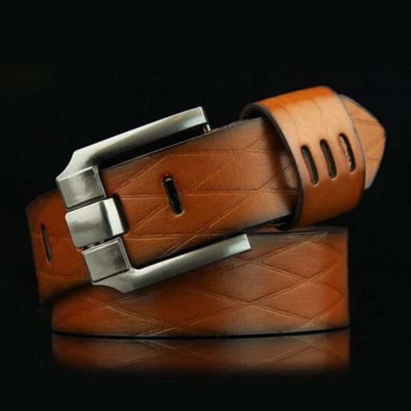 Men Retro Easy Match Locomotive Belt Leisure Business Waistband Coffee Belts