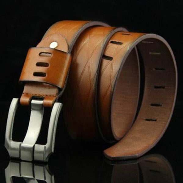 Men Retro Easy Match Locomotive Belt Leisure Business Waistband Coffee Belts