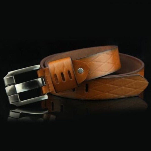 Men Retro Easy Match Locomotive Belt Leisure Business Waistband Coffee Belts