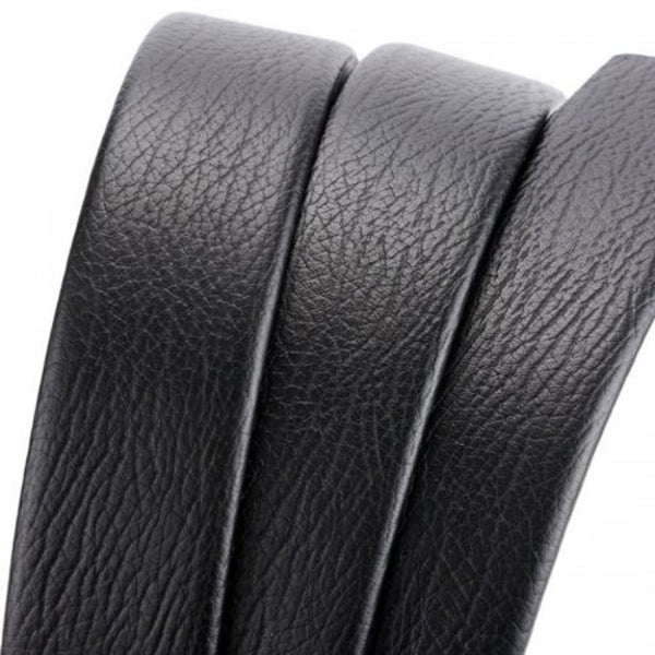 Men's Automatic Buckle Belt Bark Pattern Scratch Resistant Waistband Black Belts