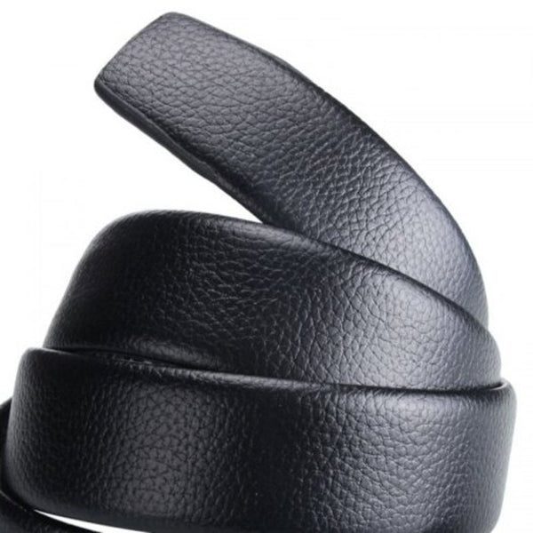 Men's Automatic Buckle Belt Casual Fashion Plaid Waistband Black Belts