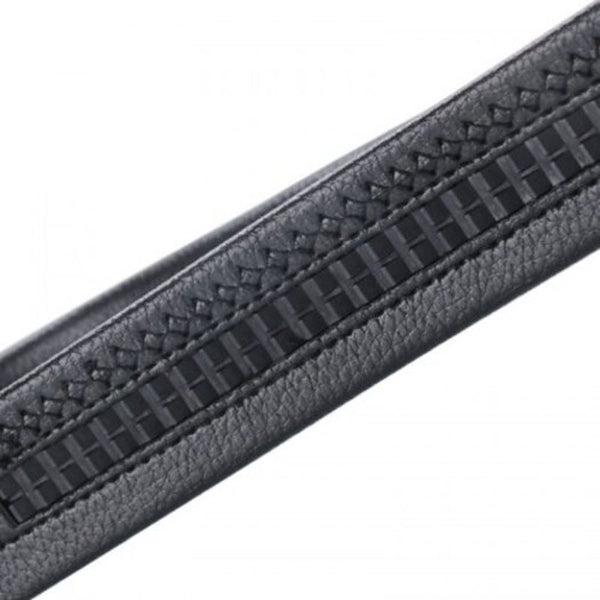 Men's Automatic Buckle Belt Casual Fashion Plaid Waistband Black Belts