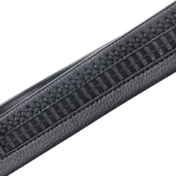 Men's Automatic Buckle Belt Stylish Lock Head Design Waistband Black Belts