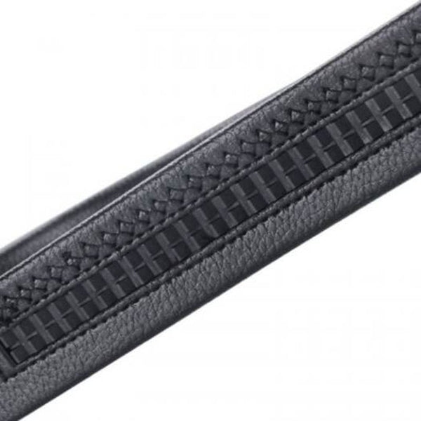 Men's Automatic Buckle Easy Match Casual Belt Fashion Embossed Waistband Black Belts