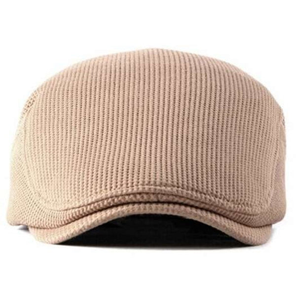 Men's Autumn Winter Keep Warm Beret Thick Hat Solid Color Design Deep Blue Hats