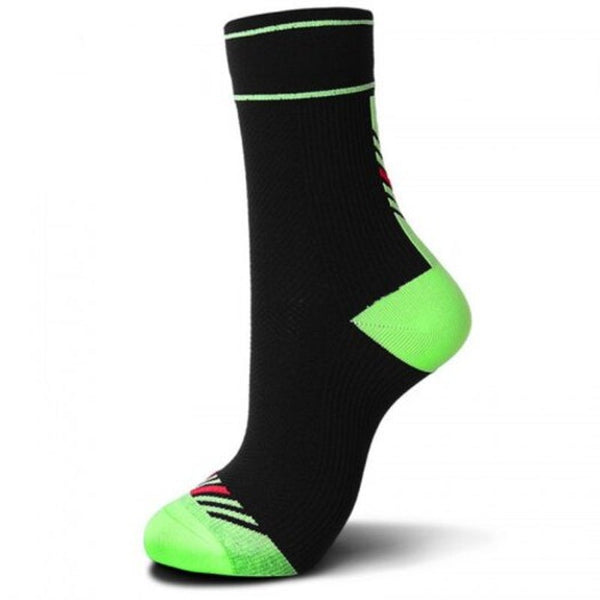 Men's Autumn Winter Professional Cycling Moisture Wicking Patchwork Design Black Socks