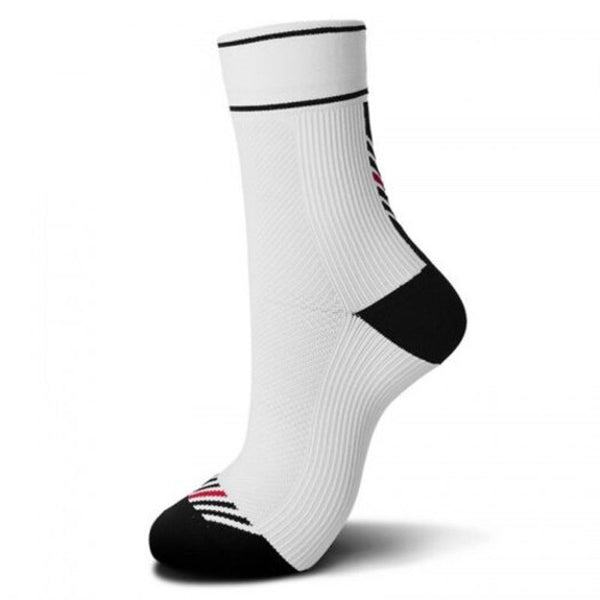 Men's Autumn Winter Professional Cycling Moisture Wicking Patchwork Design Black Socks