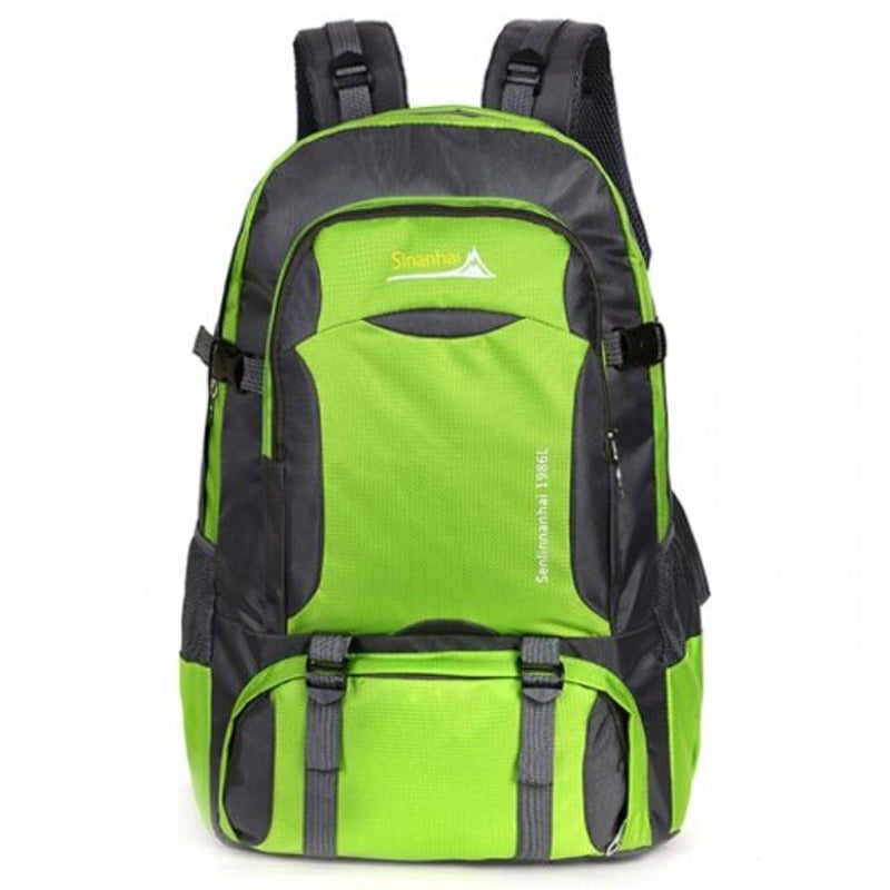 Men's Backpack Waterproof Nylon Large Capacity Outdoor Mountaineering Bag Green Rucksacks