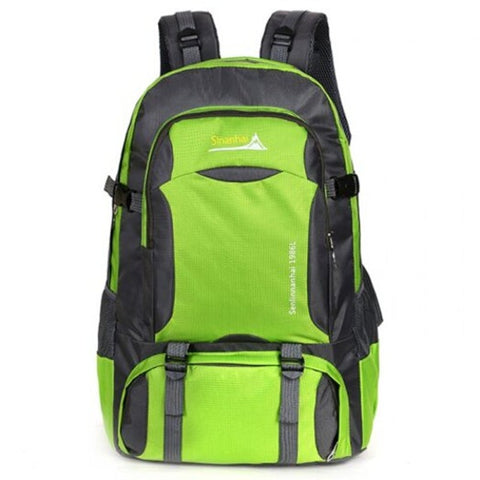 Men's Backpack Waterproof Nylon Large Capacity Outdoor Mountaineering Bag Green Rucksacks