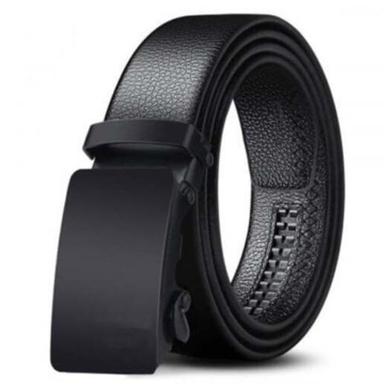 Men's Business Solid Color Automatic Buckle Waistband Black Belts